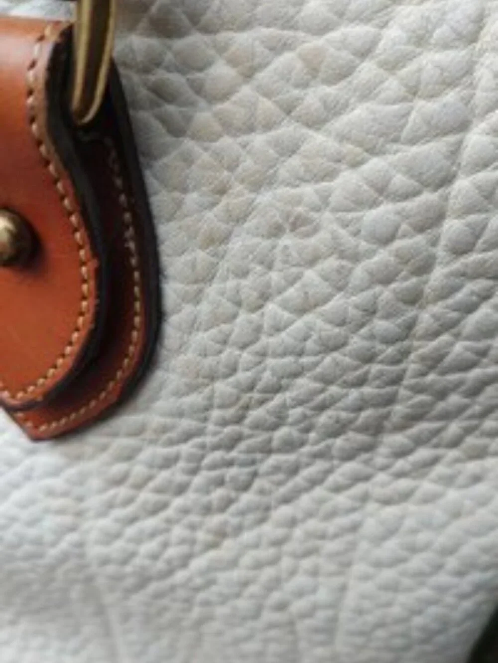 Auth Dooney Bourke Vintage AWL NORFOLK CASE Shoulder Bag Bone & Tan USA READ